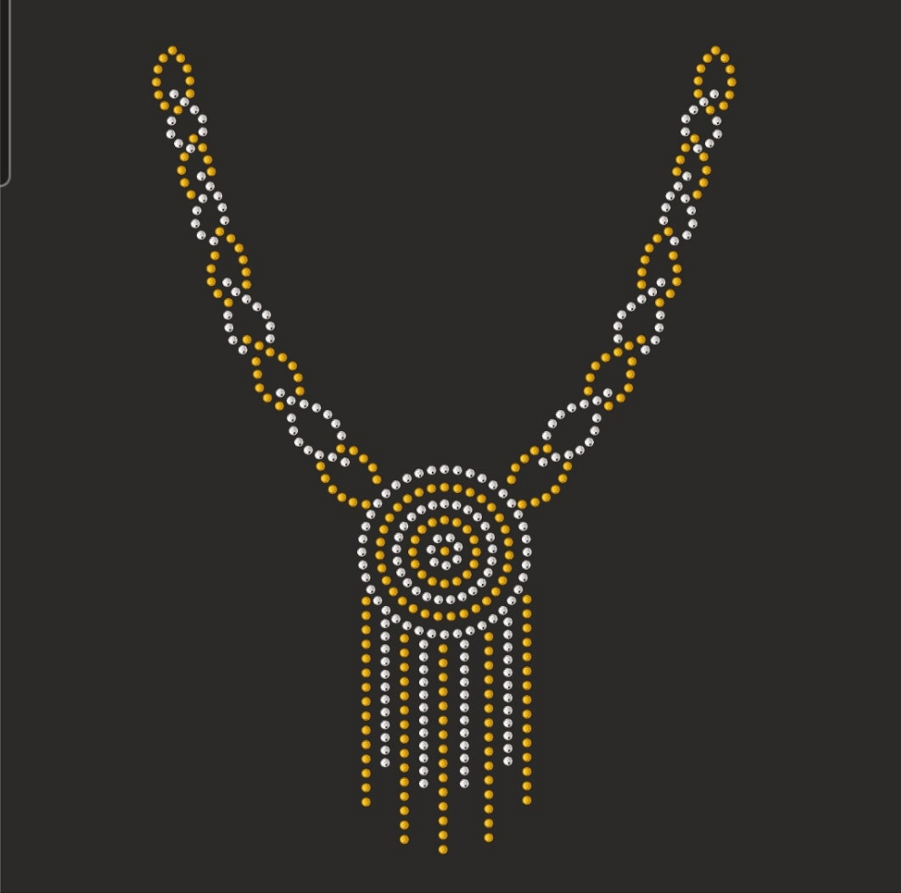 DIY Rhinestone Iron-on Applique - 01 (Necklace)