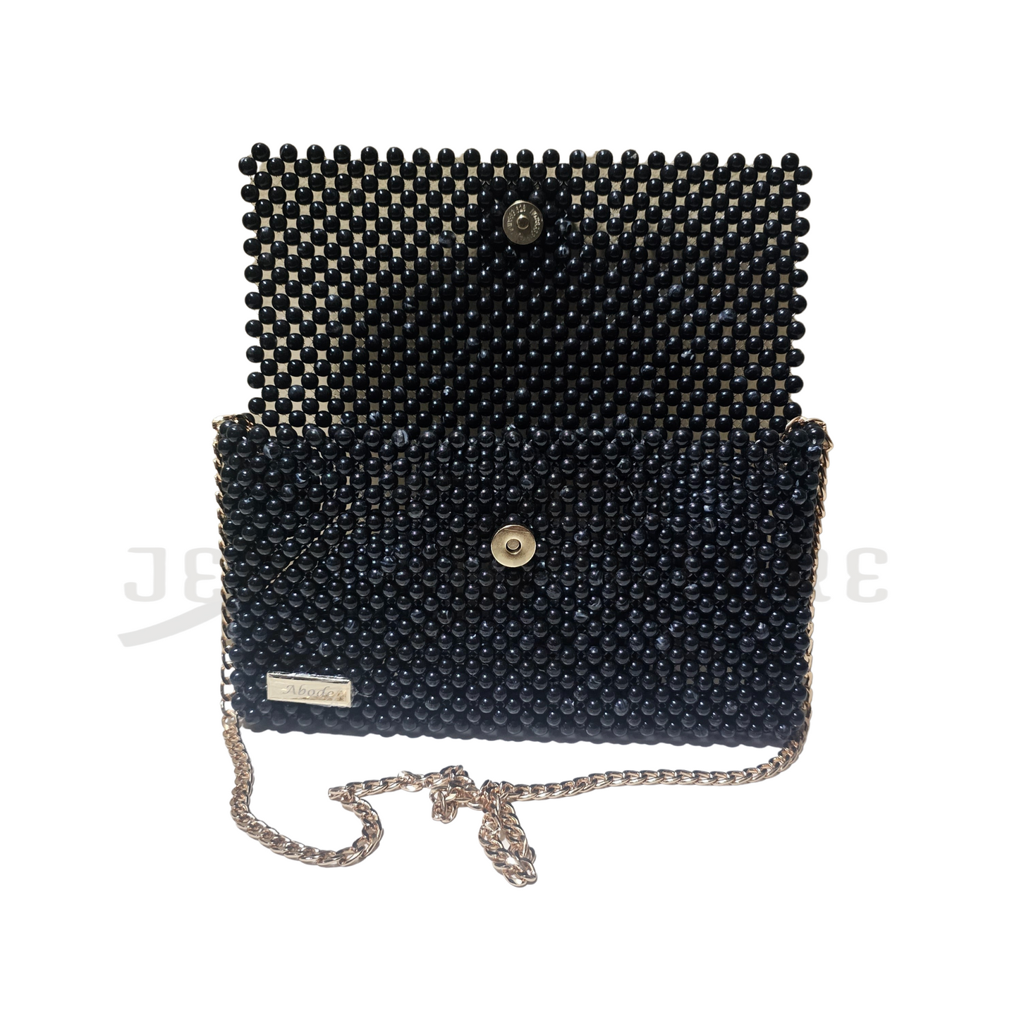 Emily Beaded Clutch Bag (Black) - 02