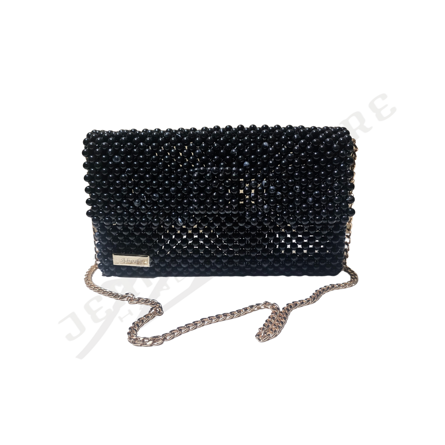 Emily Beaded Clutch Bag (Black) - 02