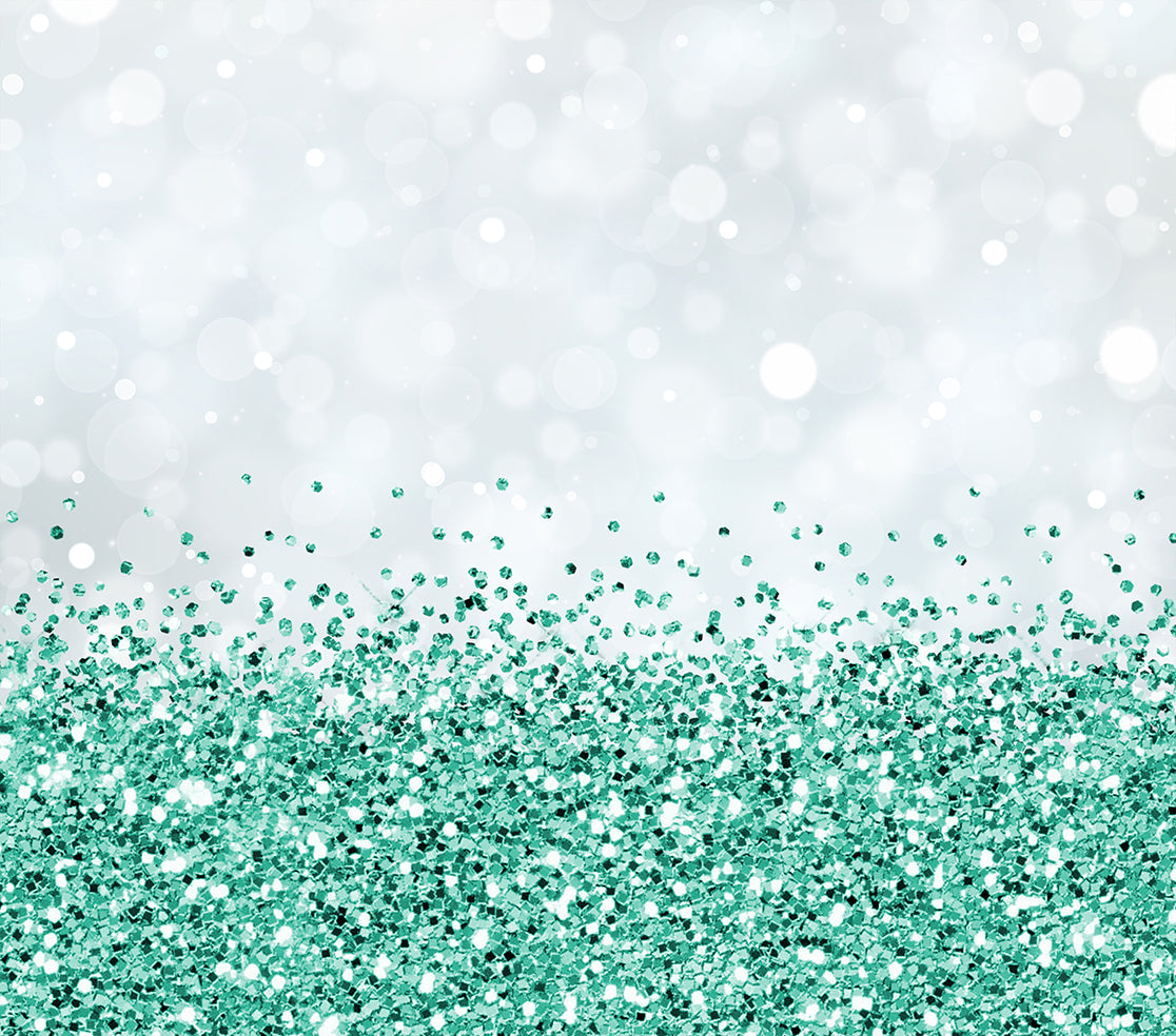 White/Green Glitter Tumbler