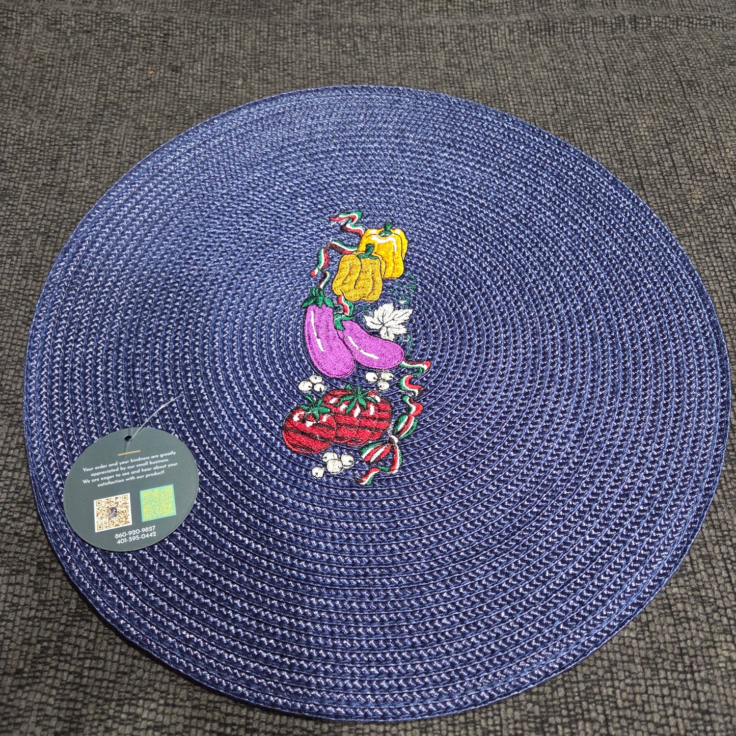 Jean Embroidered Placemat - Artisan Table Décor -JP12