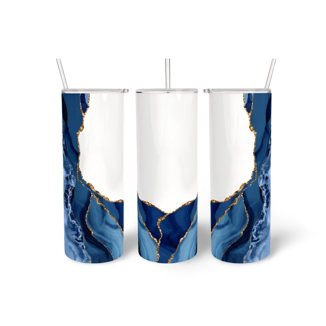 Blue/Gold Agate Tumbler