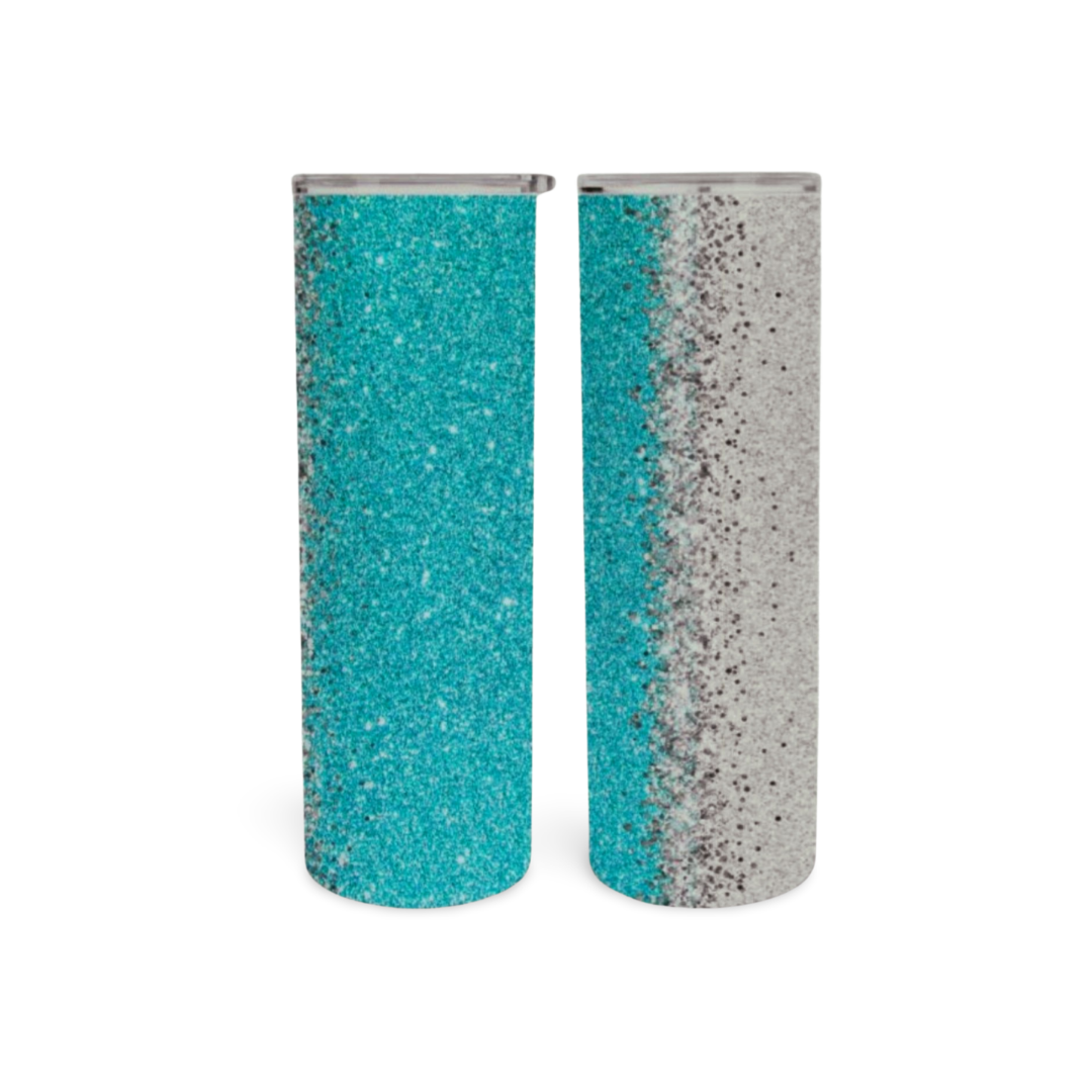 Mint/Silver Glitter Tumbler