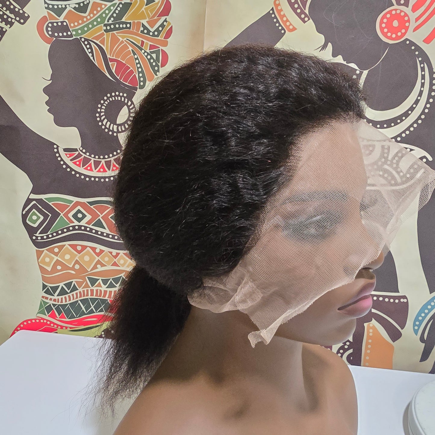Bean Human Hair Full Lace Wig - Kinky Straight - 12" (Type A Lace)