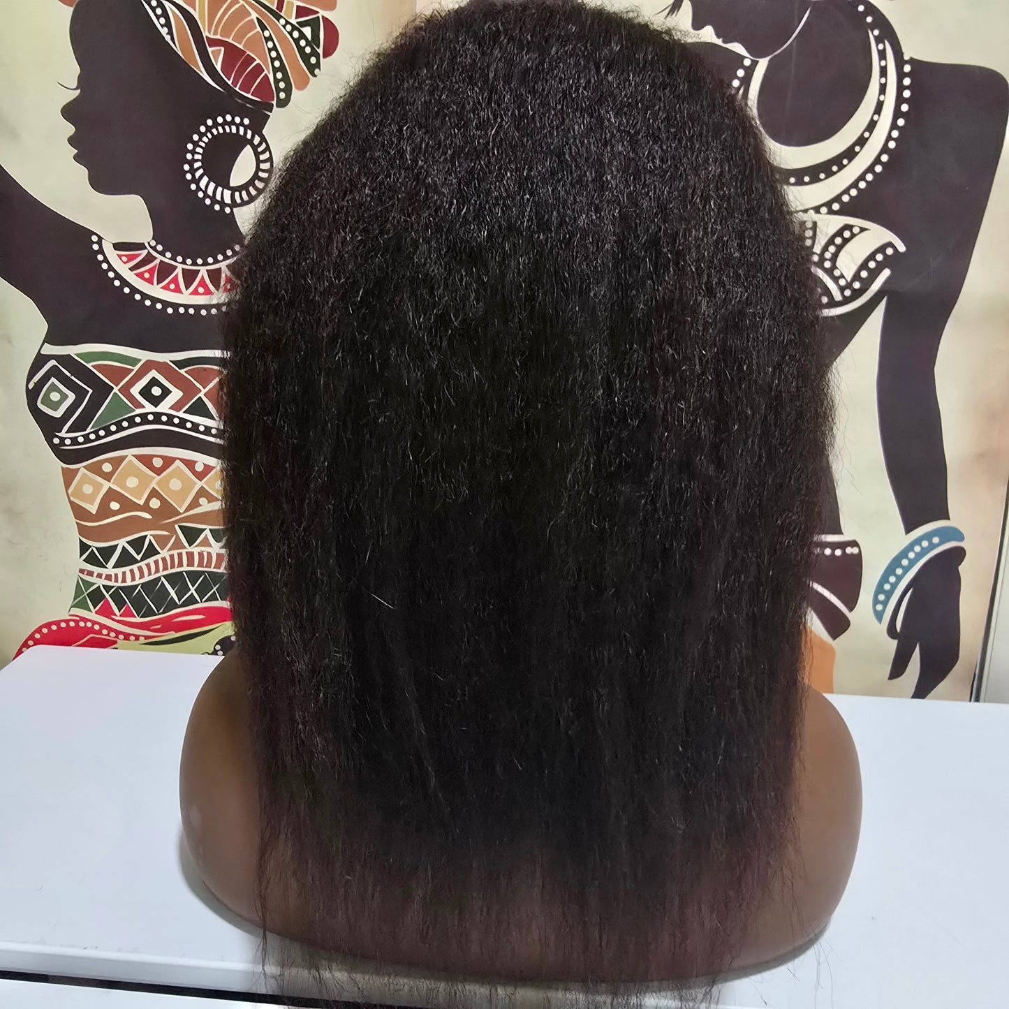 Bean Human Hair Full Lace Wig - Kinky Straight - 12" (Type A Lace)