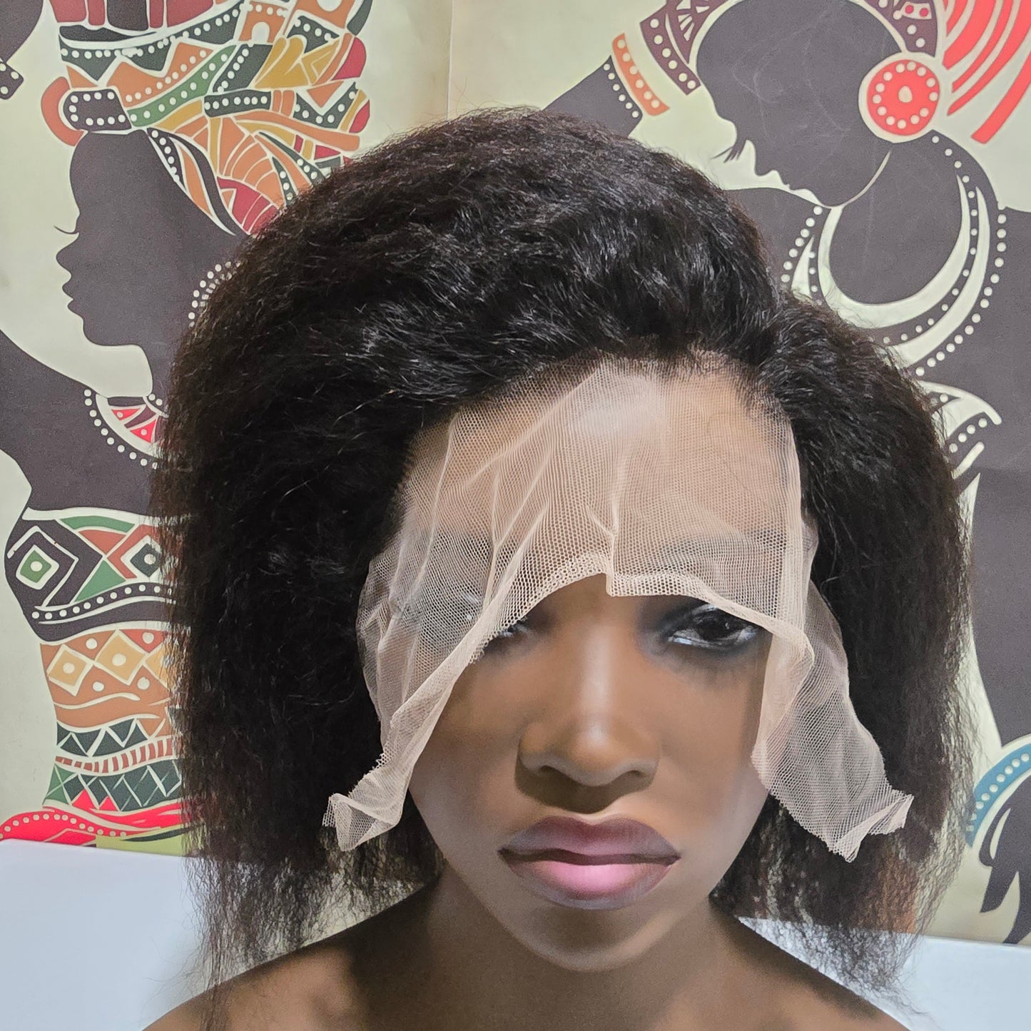 Bean Human Hair Full Lace Wig - Kinky Straight - 12" (Type A Lace)