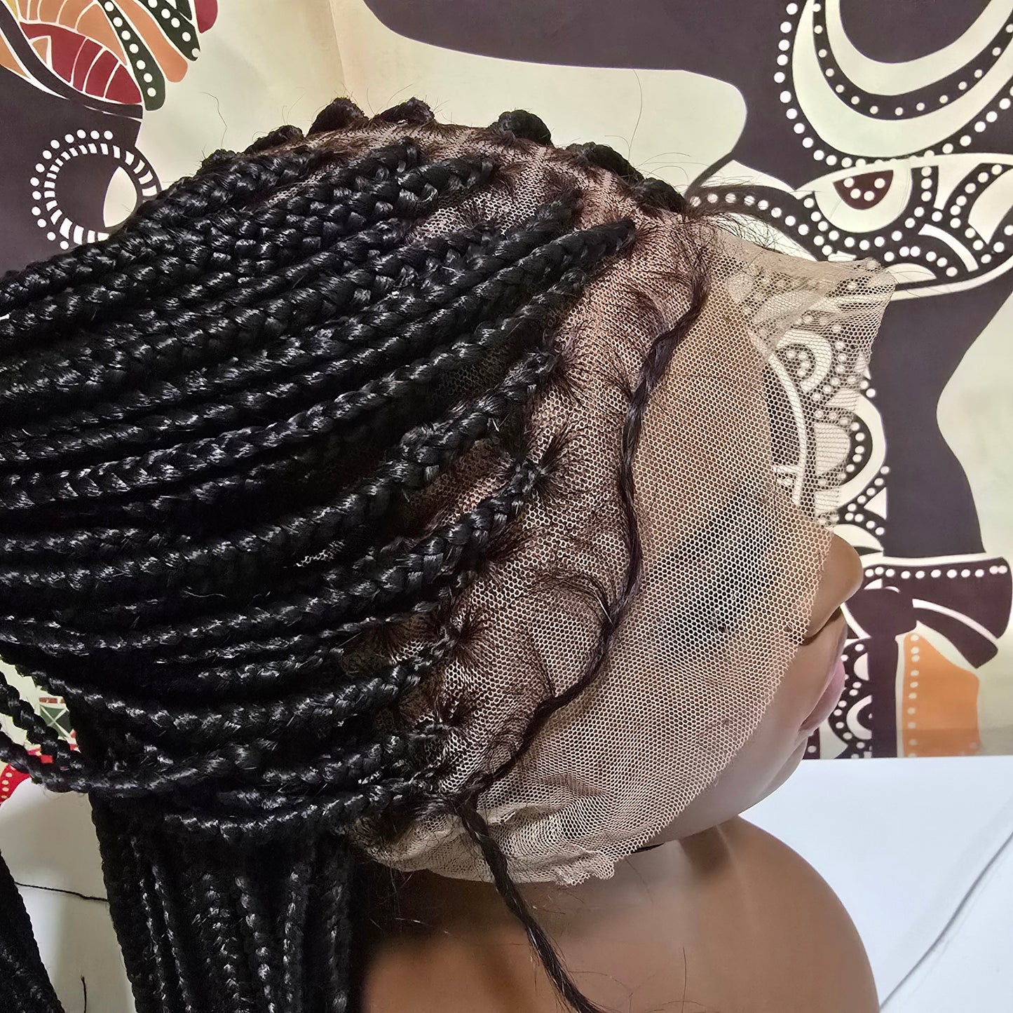 Bolanile Human Hair Knotless Braided Full Lace Wig - Curled Ends