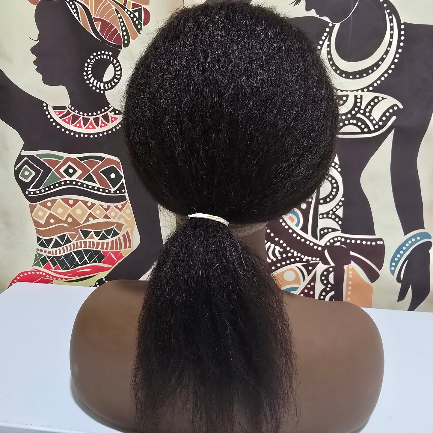 Bean Human Hair Full Lace Wig - Kinky Straight - 12" (Type A Lace)