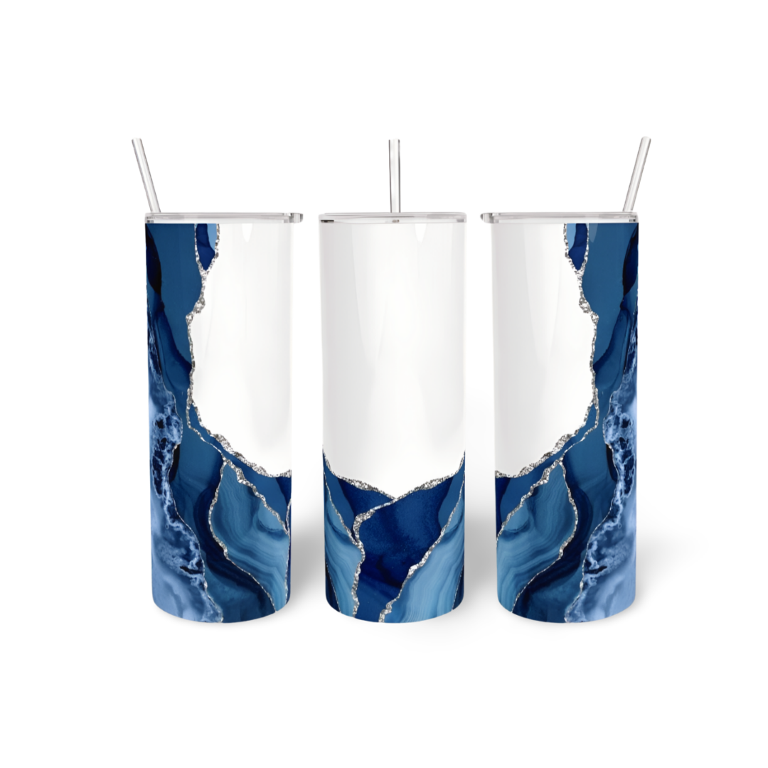 Blue/Silver Agate Tumbler
