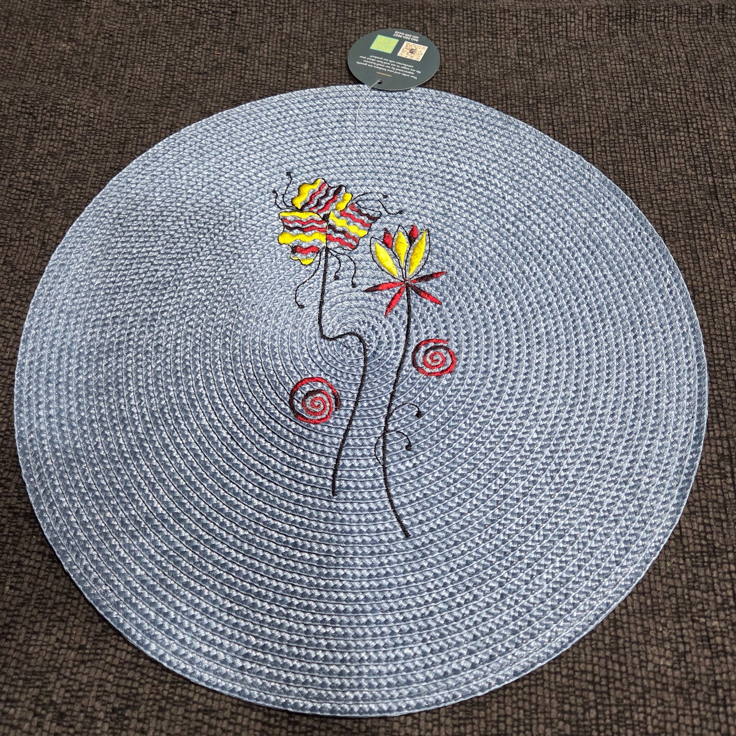 Jean Embroidered Placemat - Artisan Table Décor -JP02