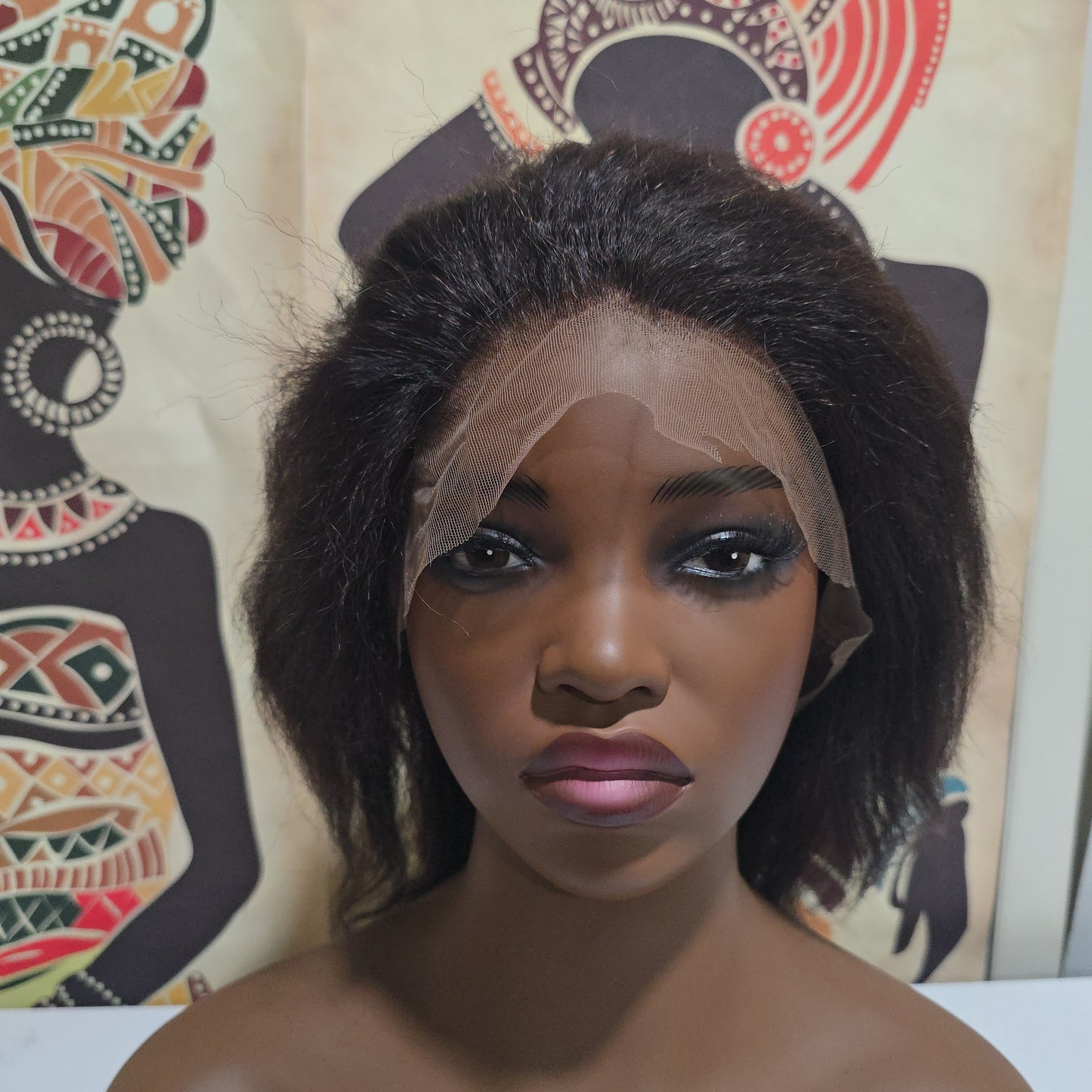 Bean Human Hair Full Lace Wig - Kinky Straight - 10" (Type B Lace)