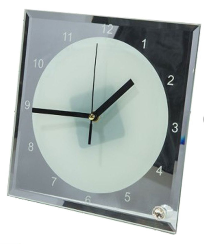 Photo Glass Mirrored Desktop Clock - Send Your Design