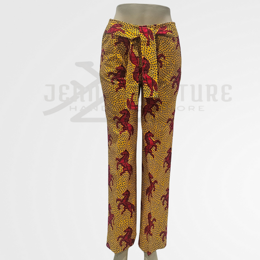 Yellow African print pants