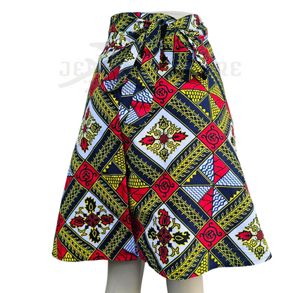 Zara African Print Wrap Around Skirt - 03