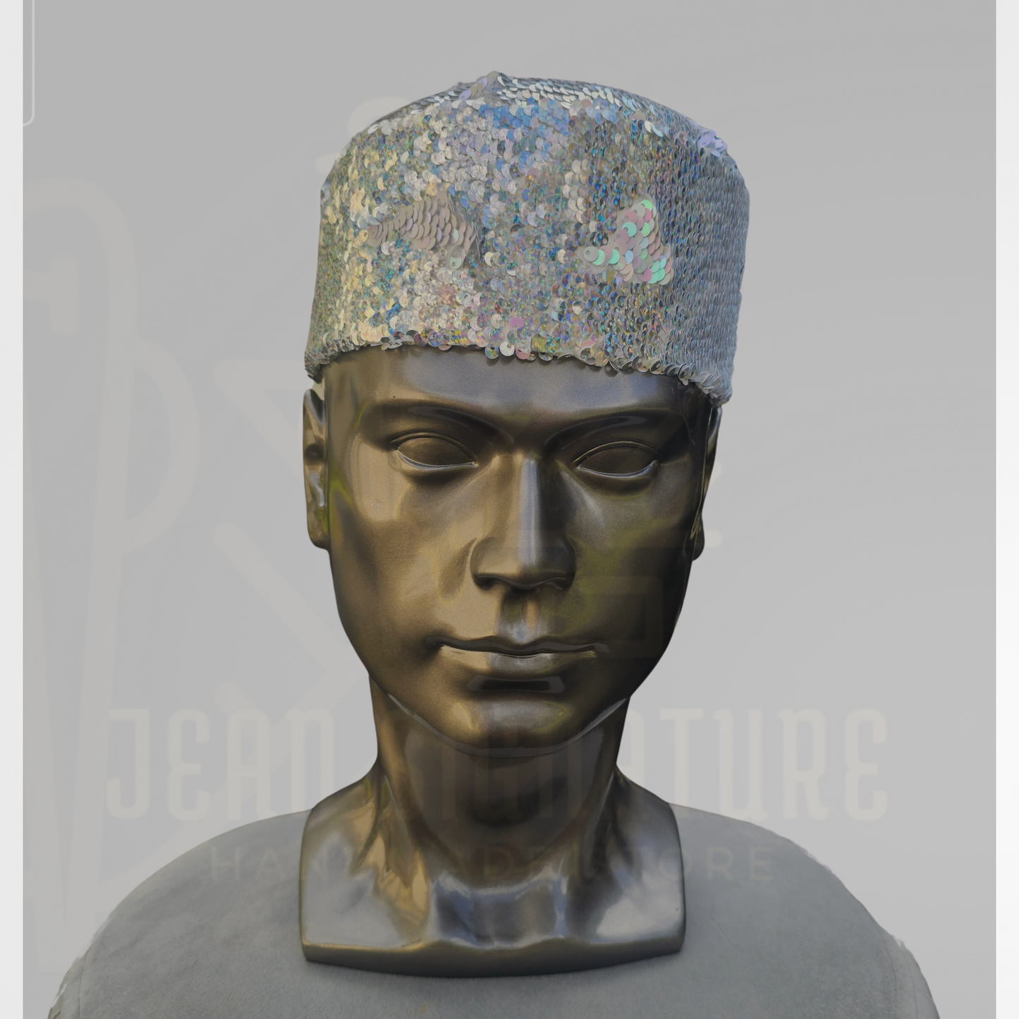 Awo African Men Reversible Sequin Cap 06 - Holographic