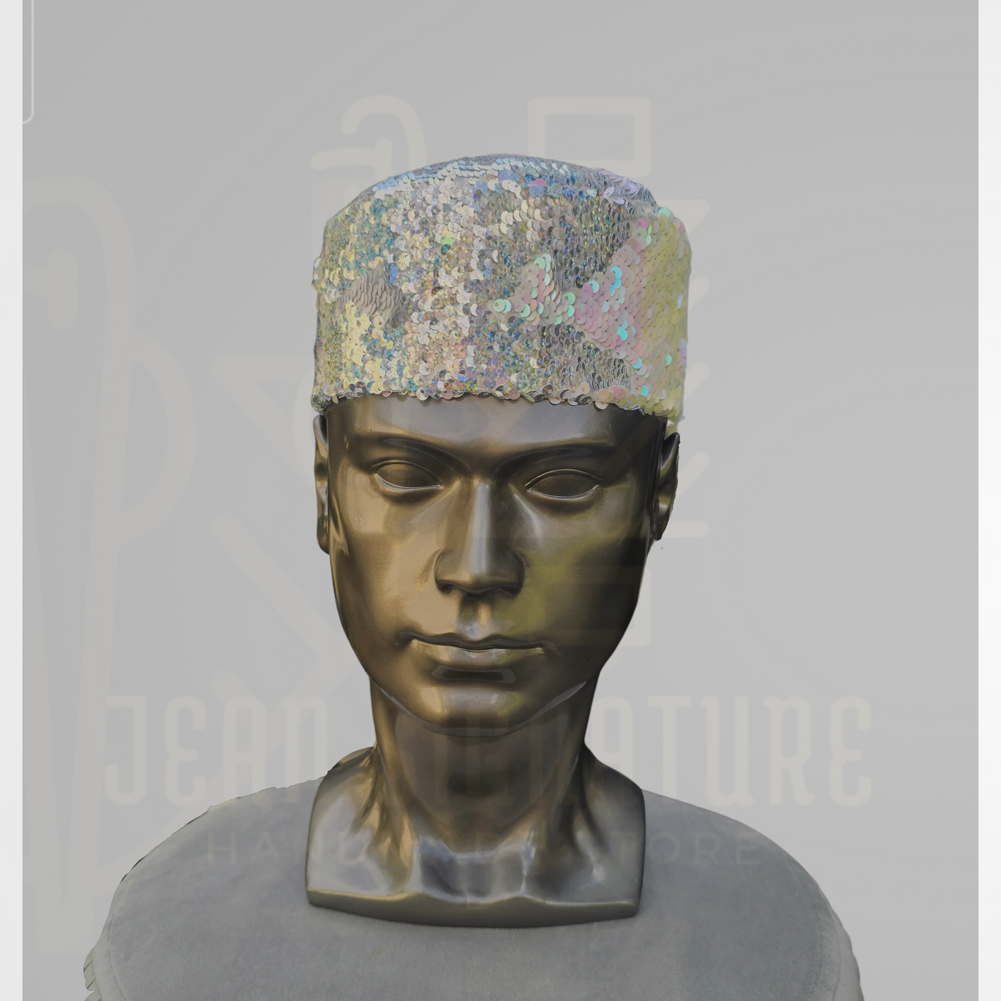 Awo African Men Reversible Sequin Cap 06 - Holographic