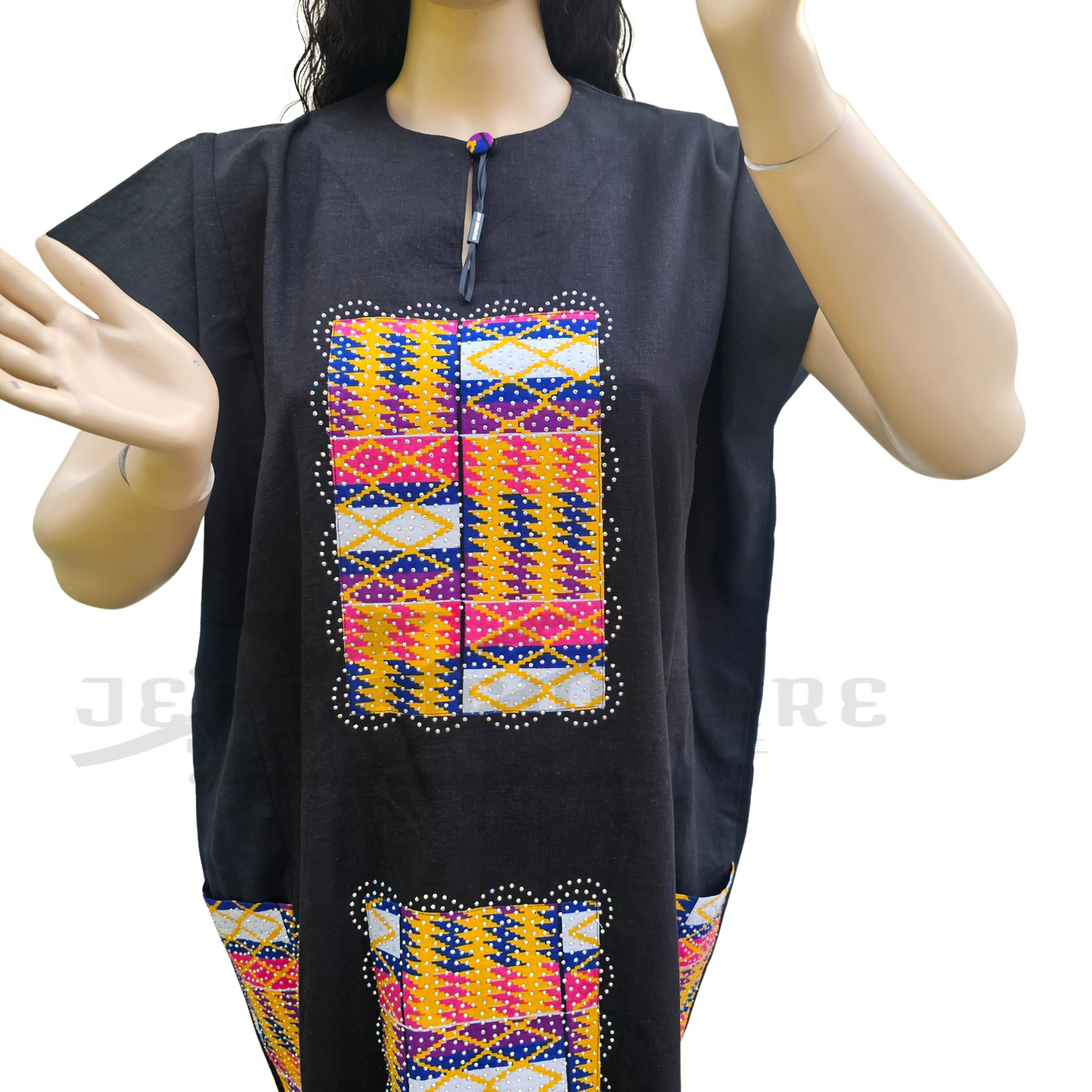 Odun Rhinestones Short Caftan - 01