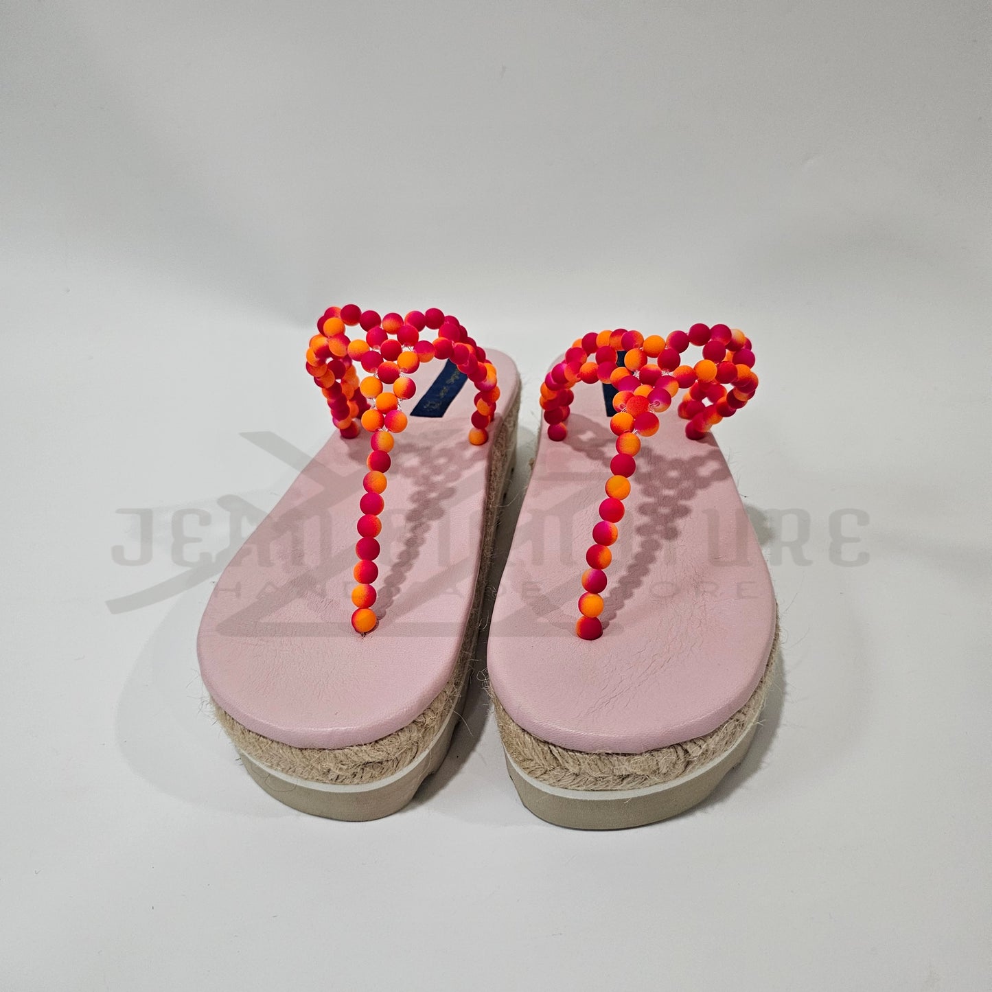 Espadrille sole beaded flip flop, Beaded flip flop