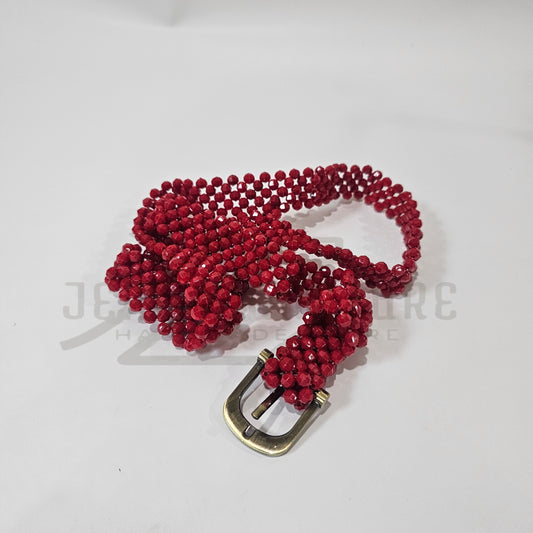 Moyo Beaded Belt - Red