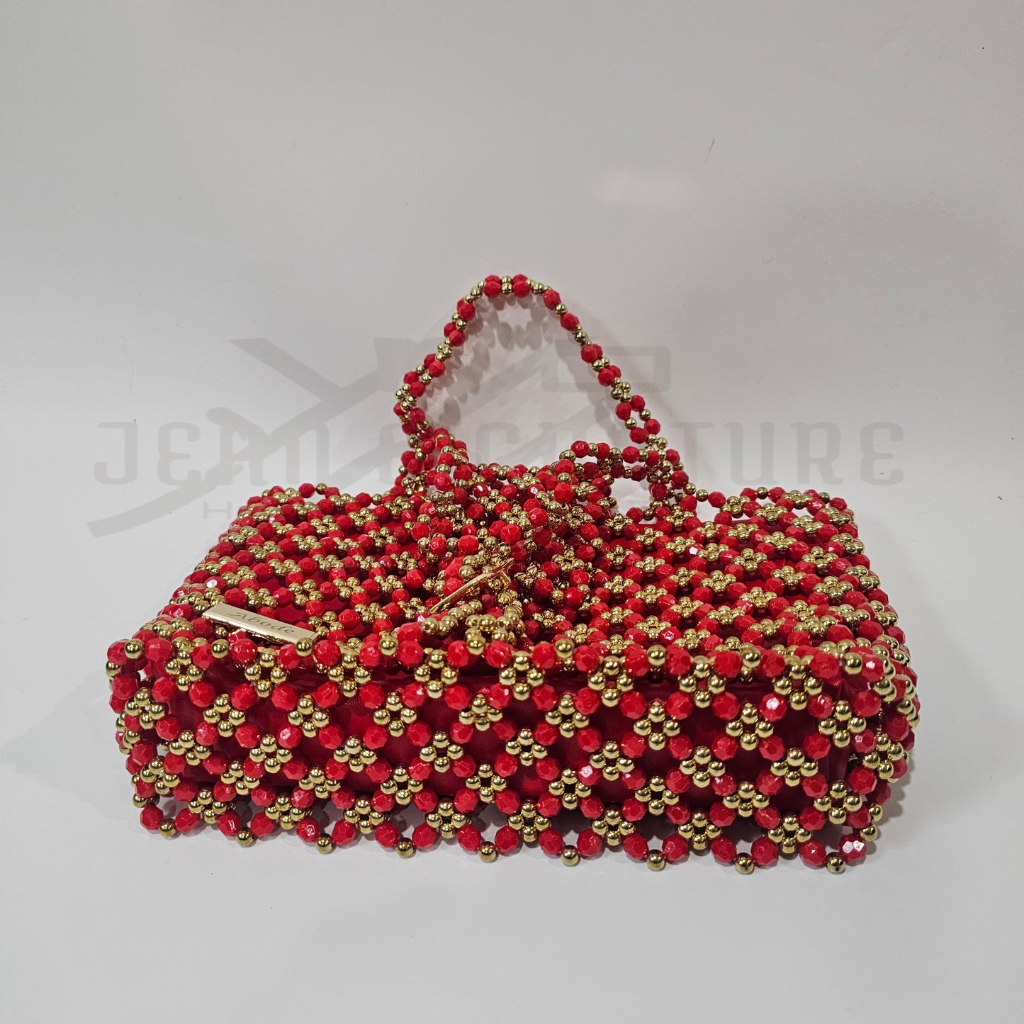 Cloris Beaded Handbag - Red/gold