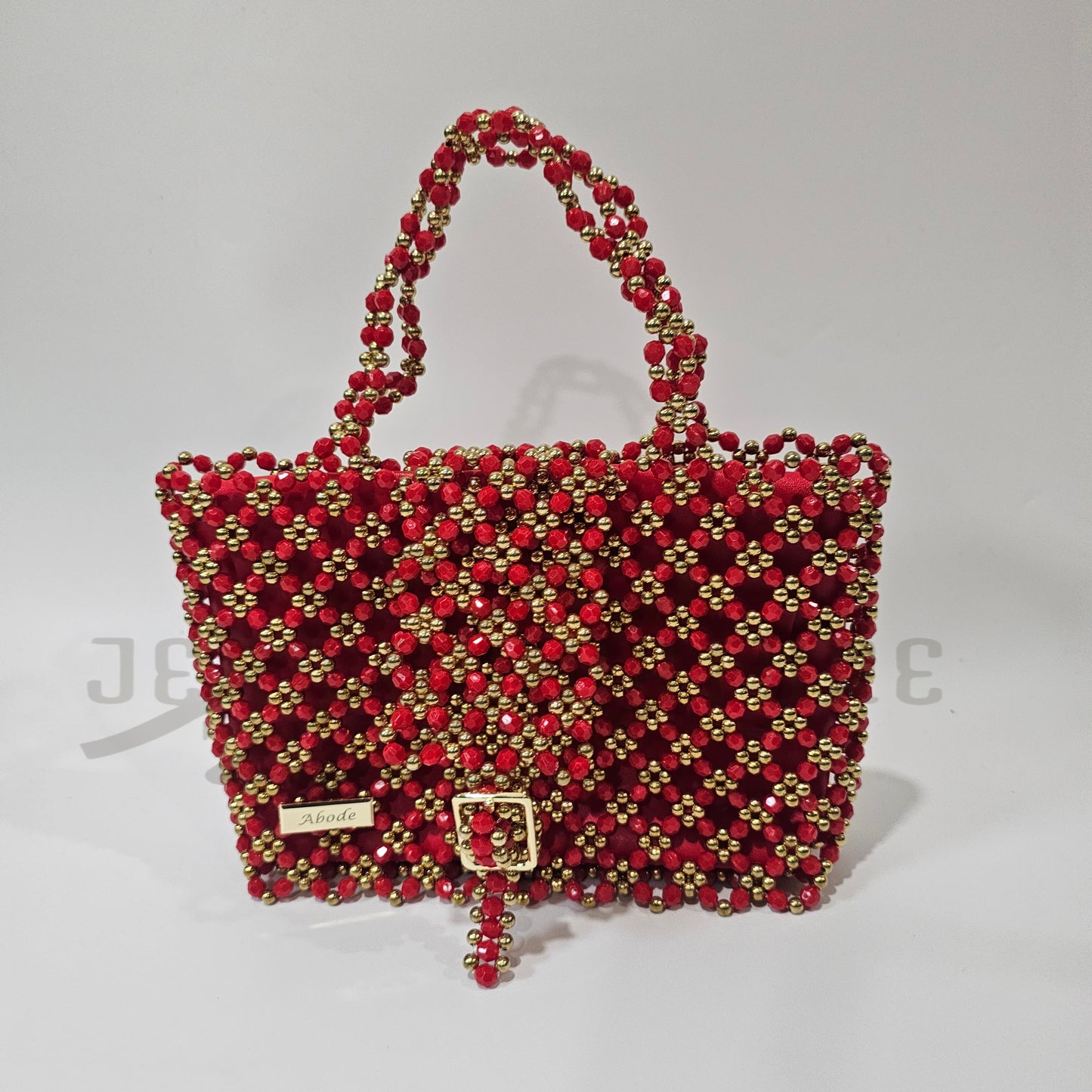 Cloris Beaded Handbag - Red/gold