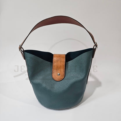 Jade Polynesian Leather Bucket Bag