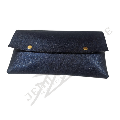 Jubal Men Leather Button Wristlet - Navy Blue