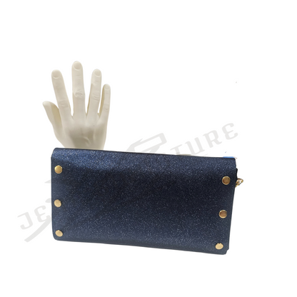 Jubal Men Leather Button Wristlet - Navy Blue