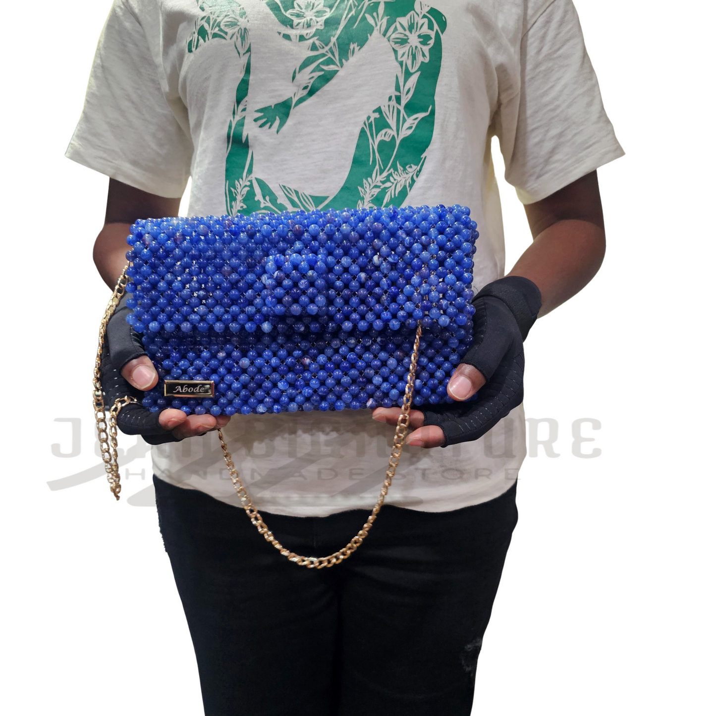 Emily Beaded Handbag (Royal Blue) - 01