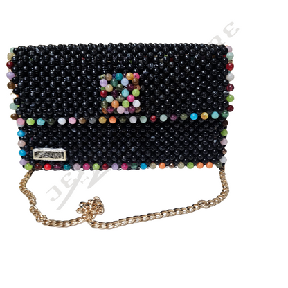 Emily Beaded Clutch Bag (Black) - 03