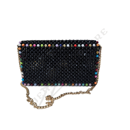 Emily Beaded Clutch Bag (Black) - 03