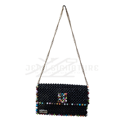 Emily Beaded Clutch Bag (Black) - 03