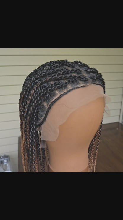 Zola Ombre Senegalese Twist Full Lace Crotchet Wig - 95 Strands - Synthetic