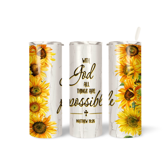 Religious Sunflower Tumbler