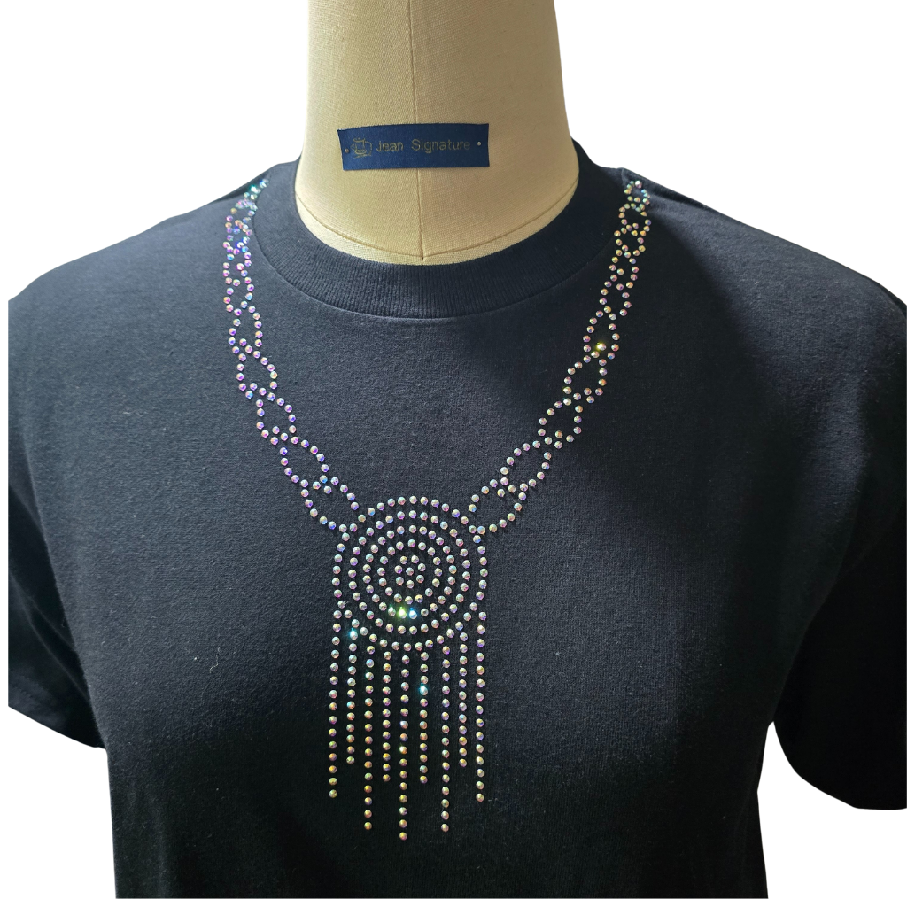Desire Rhinestones Women T-shirt - Black
