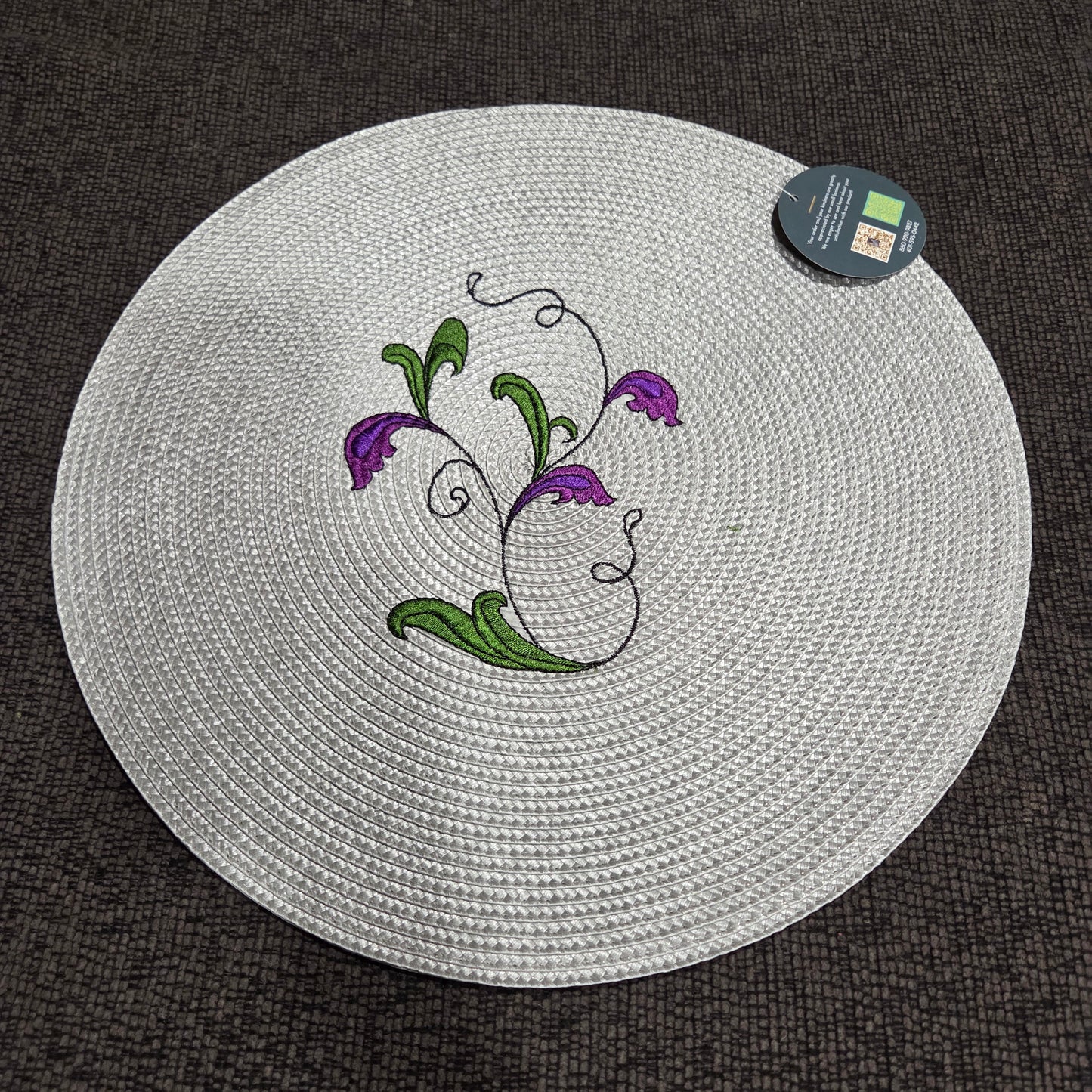 Jean Embroidered Placemat - Artisan Table Décor -JP05