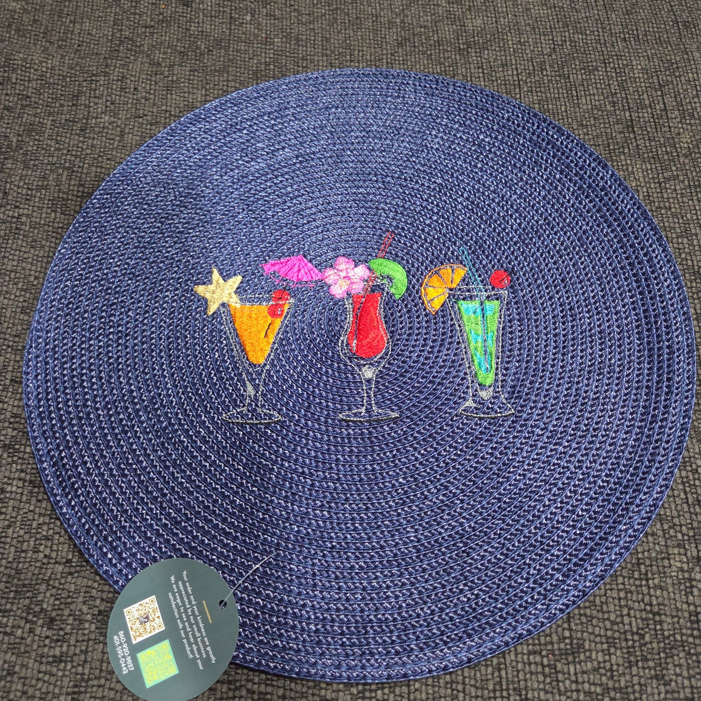 Jean Embroidered Placemat - Artisan Table Décor -JP07