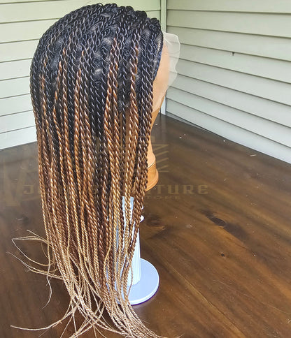 Zola Ombre Senegalese Twist Full Lace Crotchet Wig - 95 Strands - Synthetic