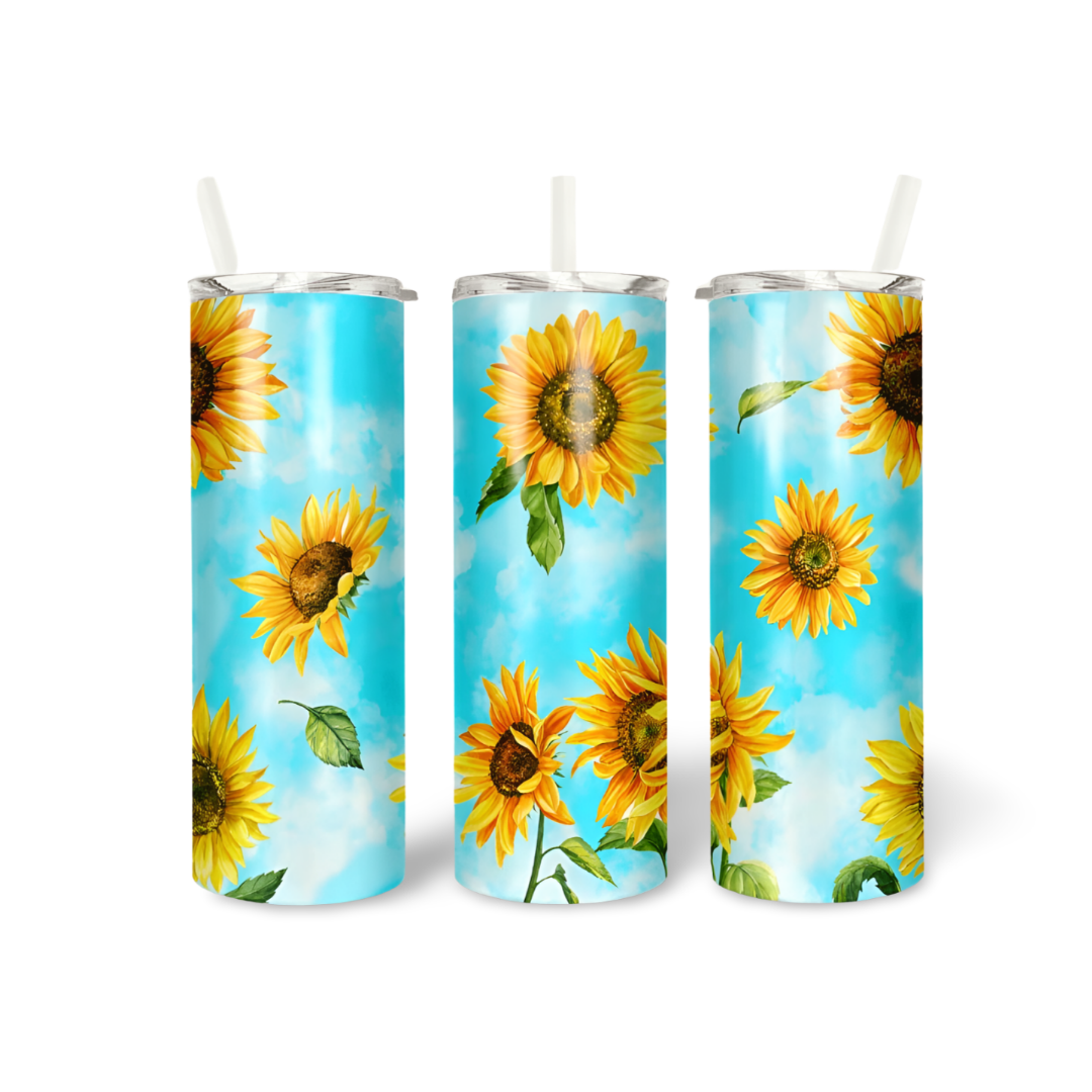 Blue Sky Sunflower Tumbler