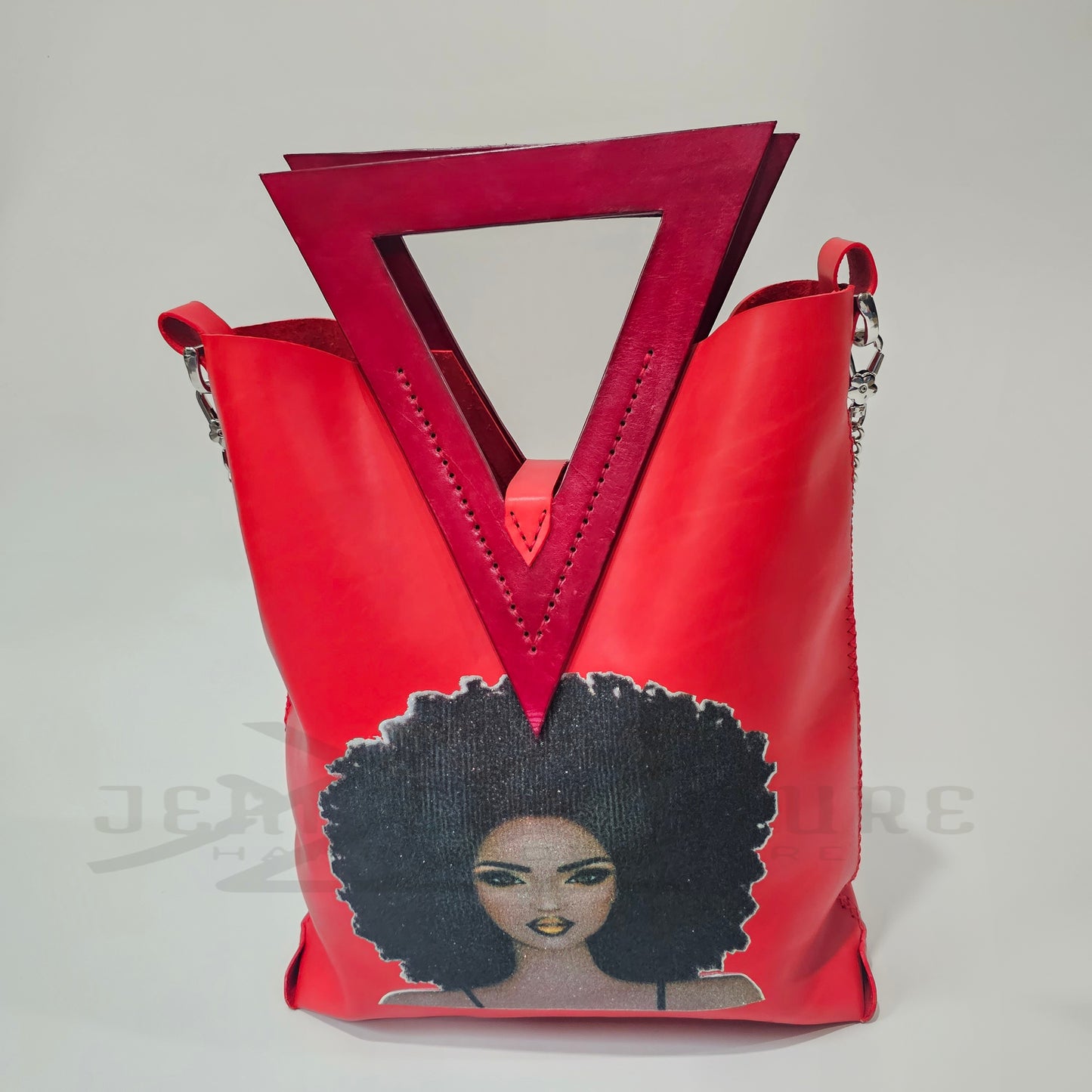 Stephanie Leather Tote Bag - Scarlet