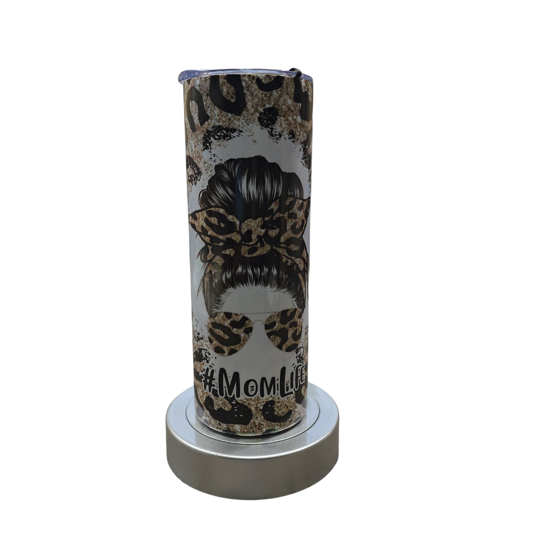 #Mom Life Leopard Tumbler
