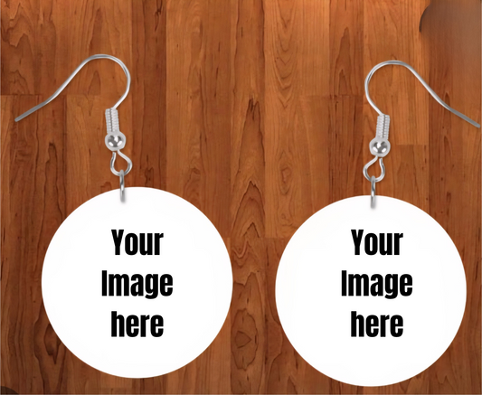 Custom Jean Round Double-Sided Sublimated Earrings - Send Your Design