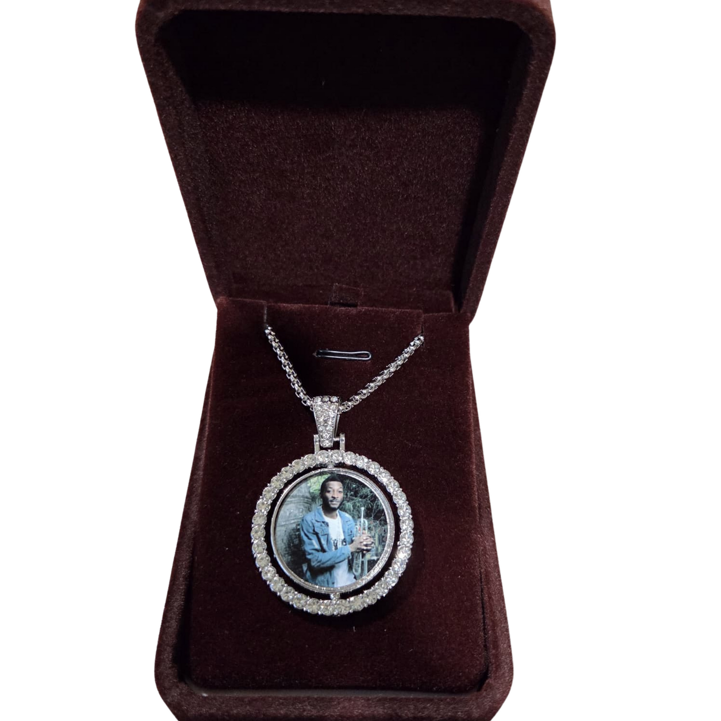 Custom Double-Sided Photo Necklace (Round)