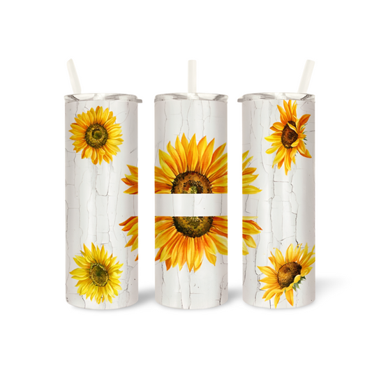 Marble Sunflower Tumbler