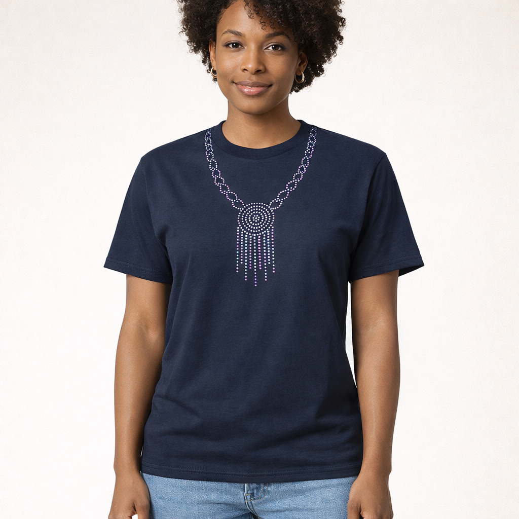 Desire Rhinestones Women T-shirt - Black