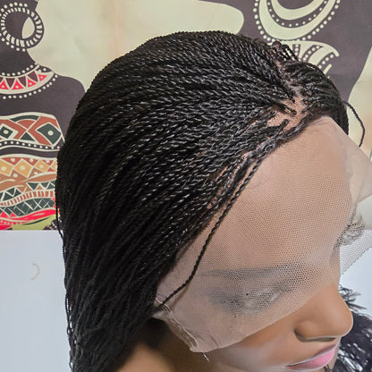 Chipo Needle Size Twists Wig - Human Hair Full Lace - Blunt Cut Ends