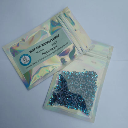 Hot-Fix Rhinestones SS10 (10 gross) - Aquamarine