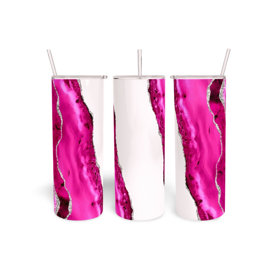 Fuchsia/Silver Tumbler