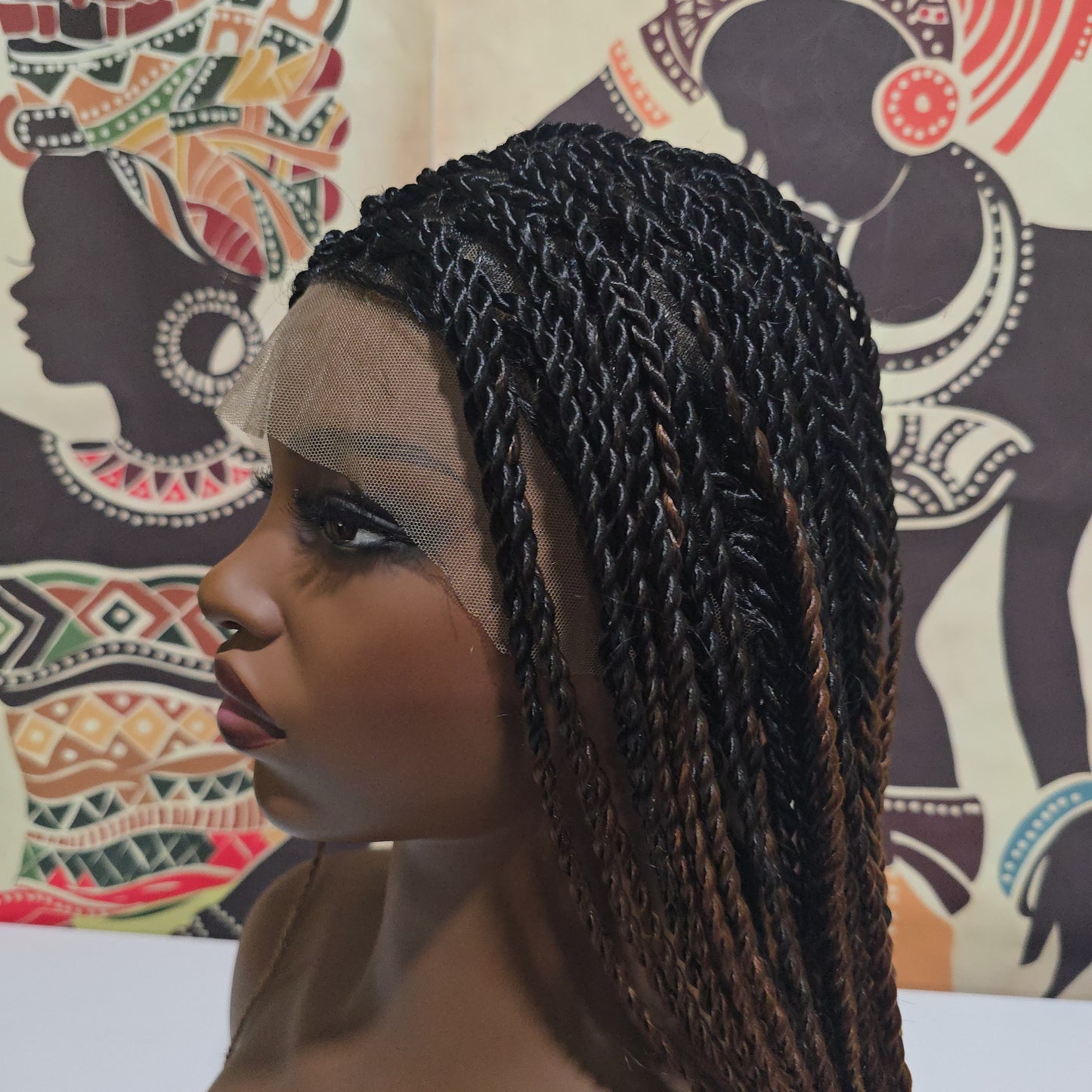 Zola Ombre Senegalese Twist Full Lace Crotchet Wig - 123 Strands - Synthetic