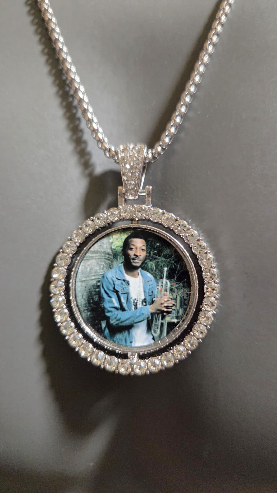 Custom Double-Sided Photo Necklace (Round)